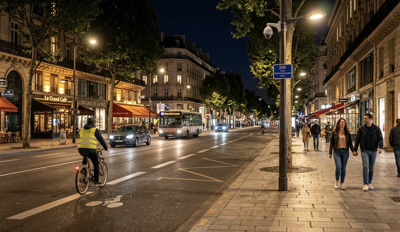 Trajet nocturne en ville en toute sécurité